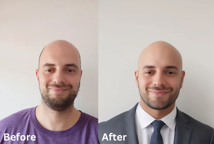ai headshot generator before/after