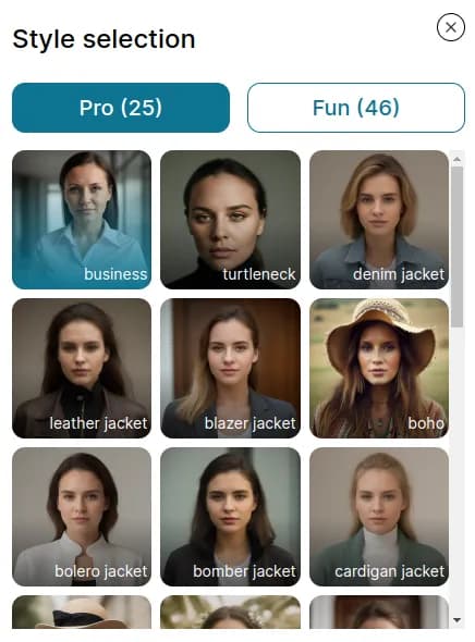 How to choose your headshot style on HeadshotGenerator.io